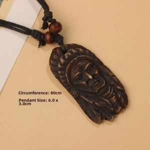 NOBLELYN Adjustable Necklace Ethnic style Resin Tribal Style Pendant Fashion Shark Tooth Necklace