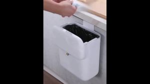 Joybos Wall Mounted Trash Can Sliding Lid Kitchen Bathroom Hanging Waste Bin Waterproof 12L Large Capacity For Home Garbage Bin