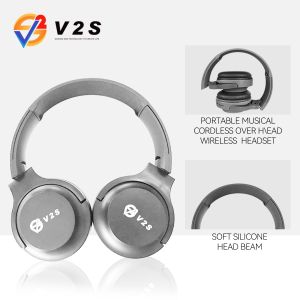 V2S EX2 Wireless Bluetooth Headphone with Soft Silicone Head Beam Rechargeable