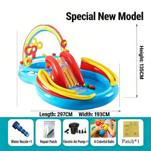 BERMA BABY Kids Intex Inflatable Swimming Pool With Electric Pump Outdoor Children Swimming Pool Thickening Swimming Pool for Kids