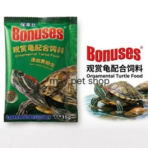 Bonuses Ornamental Turtle Food 15g – High Protein Pellets with Yellow Mealworm for Growth & Strong Shell | Floating Turtle Sticks for Red-Eared Sliders & Aquatic Turtles