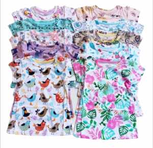 kaos anak full print cewek (best seller) 1-4 tahun new model