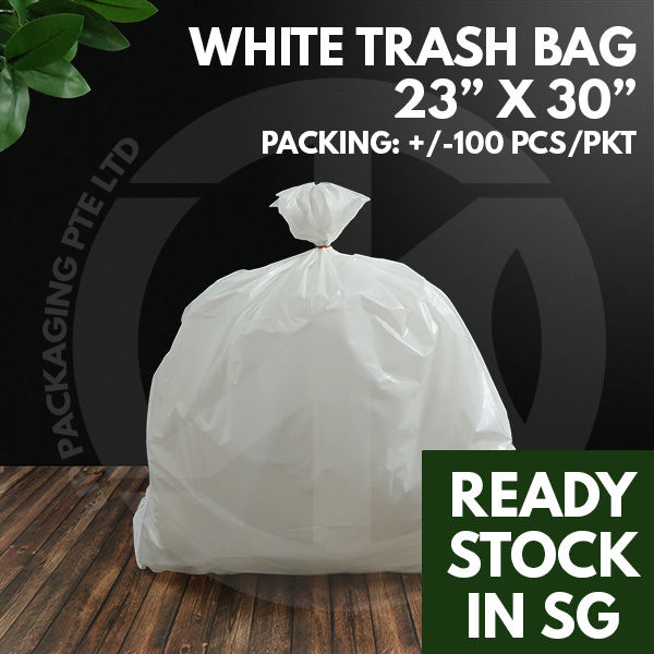 White Trash Bags 23"x30"/ Garbage Bags / Rubbish Bags / Bin Liners