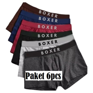 Paket isi 6 Pcs Celana Dalam Boxer Pria Katun Lembut Premium M L XL XXL