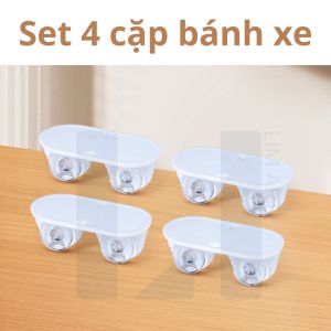 Kệ đựng đa năng trong suốt tặng kèm sticker và có thể lắp bánh xe LIM Art
