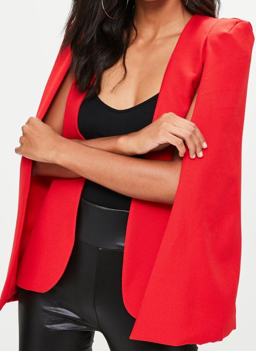 Elegant Red Cape Blazer Lazada PH