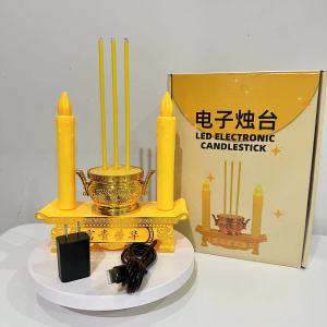 MQQHOMEE กระถางธูปไฟฟ้า เชิงเทียนไฟฟ้า การใช้ปลั๊กไฟและอินเทอร์เฟซ USB ความยาวสายไฟ 1.5 เมตร เทียนLED เทียนปลอม เทียนใส่ถ่าน เทียนไฟฟ้า