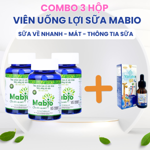 Viên uống lợi sữa Mabio giúp lợi sữa giảm nguy cơ tắc tuyến sữa hộp 60 viên Combo 3 Hộp