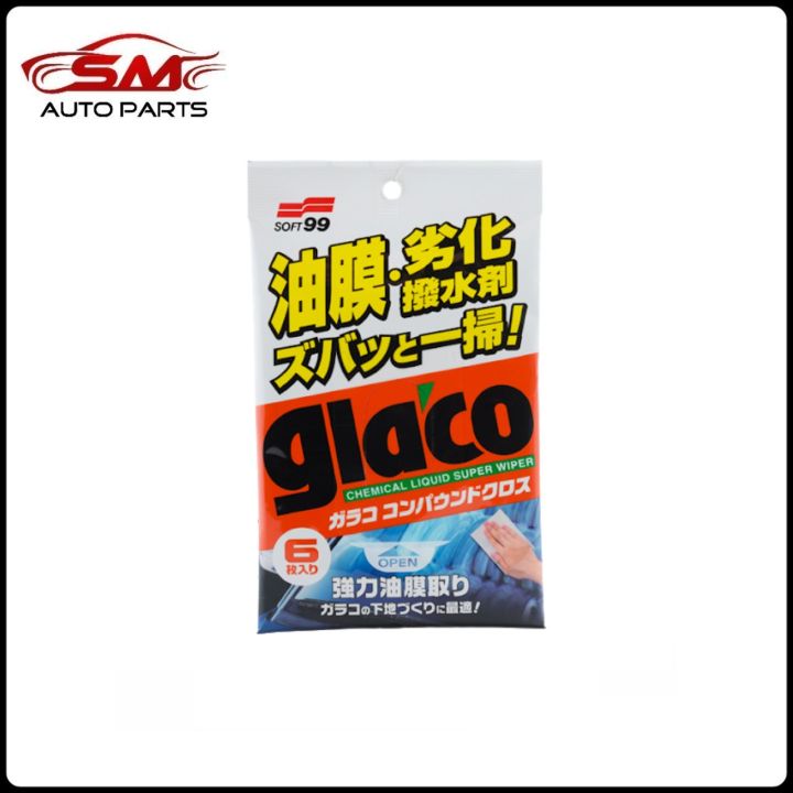 Soft 99 / Soft99 - Glaco Glass Compound Sheet ( 6 sheets ) Cleans Off ...