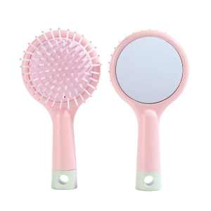 Simplicity Fashion Solid Color Massage Air Cushion Comb with Mirror - Reduce Hair Pulling & Wet Dry Use - Lovely Hair Care Tool Green 1Pcs
