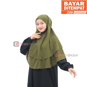 GROSIR Bergo Amira 2 Layer non Pet Tali Kalya Maryam Khimar Jilbab Hijab Kerudung Instan Terbaru Murah Kekinian