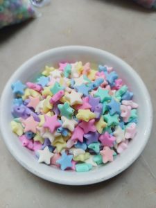 Mote Manik manik Warna Macaron Terasa Manik-Manik Karet Lacquer Manik-Manik Lubang Lurus DIY Gantungan Kunci Rantai Ponsel Aksesori berat 10 gr