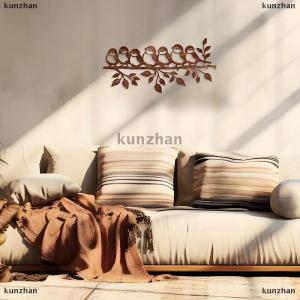 [COD] kunzhan Rustic Metal Bird Wall Art - Charming Metal Birds And Leaves Indoor Outdoor Home Decor For Living Room Patio Or Garden