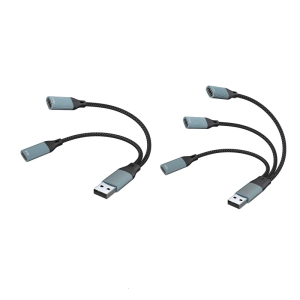 USB Y Splitter Cable USB Male to 2/3 Port Type C Female Cable USB Cable Support Charging Data Transfer Splitter