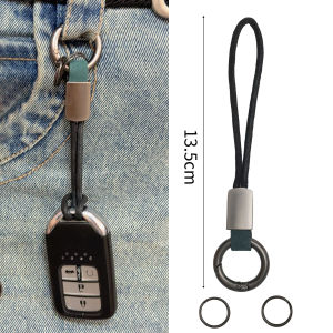 Leather Car Key Lanyard Zinc Alloy Buckle Anti-Lost Hanging Rope Key Ring Holder for Men Women Fashion Car Keychain Portable Keyfob Gift