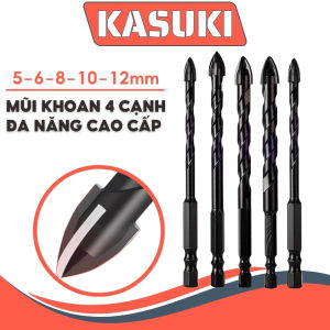 Mũi Khoan Đa Năng 4 Cạnh Chữ Thập Chuôi Lục Giác Khoan Tường Bê Tông Đá Hoa Cương Kính Gạch Ngói 5mm-12mm
