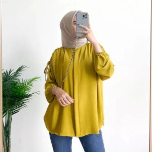 Atasan Wanita Lidya BLouse Wanita Korean Style Pakaian Wanita terbaru Bahan Crinkle Airflow