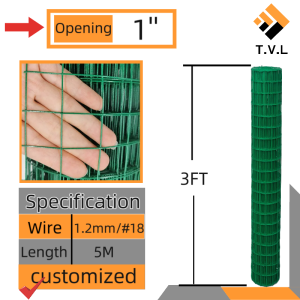 Green PVC Coated & Galvanized Welded Wire For Home Fence and Chicken Cages Animal Fences
