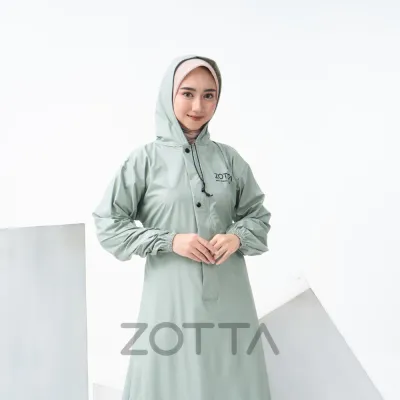 ZOTTA Jas Hujan Wanita Gamis Muslimah Warna Pastel Bahan Tebal Anti Rembes