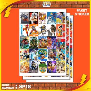 GAMBAR STICKER SON GOKU / STIKER SON GOKU / PAKET STIKER SON GOKU PER 25 PCS / KODESP18