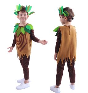 ชุดคอสตูมต้นไม้3ชิ้นสำหรับเด็กเครื่องแต่งกายชุดบทบาทของเด็กเสื้อผ้าสำหรับการแสดงบนเวทีชุดเดรสปาร์ตี้สำหรับเด็กอายุ3-14ปี