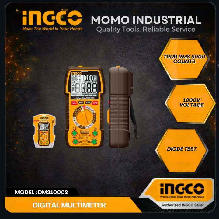 Ingco Multimeter True Rms Ingco Digital Multimeter Multi Tester TRUR RMS 6000 counts DM310002 ...