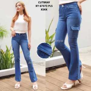 7C-G CELANA CUTBRAY CARGO HIGWAIST CARGO JEANS WANITA CELANA CELANA CUTBRAY PREMIUM