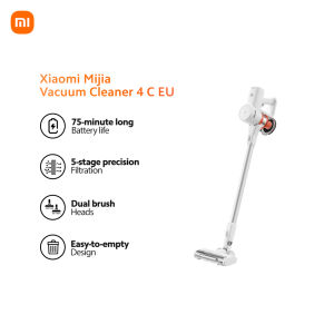 Xiaomi Mijia Vacuum Cleaner 4 C EU Cordless Vacuum with 75-Minute Battery | 5-Stage Filtration & Dual Brush Heads