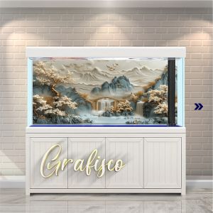 Stiker Background Aquarium Vinyl Premium Tahan Air - Relief Wall (RW)
