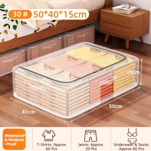 Underbed storage box Clothing storage box Waterproof and moisture-proof Transparent storage bag
