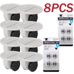 4/8pcs Universal Furniture Wheels Heavy Duty Adhesive Casters Shockproof Self-Adhesive Silent Rollers Suitable for Trash Can Cabinet Storage Box