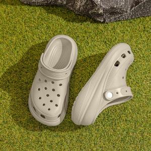 ปิดเทอมรองเท้าแช่ผู้หญิงชายหาด มีดอกรองเท้า DIY สะดวกสบายและอากาศไหลรอบ รองเท้าโฮลโลว์แผ่นน้ำหนักหนา สวมใส่ไปกับชุดปิดเทอมแล้วดูสวยงามมาก