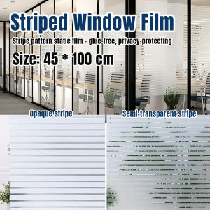 Onisa Static Striped Frosted Window Film Non-Adhesive Static Cling Privacy Glass Sticker 45×100cm