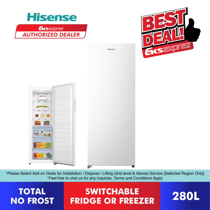 Hisense Vertical Freezer (280L) FV280N4AWNP / No Frost Freezer with
