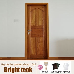 Water Based wood paint 2L wood varnish wood stain varnish for wood paint for wood wood door paint wood repair filler wooden paint wood colour stain brown water base outdoor Waterproof mildew and anti corrosion