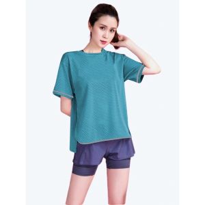 A060 - Áo tank lưới có tay viền lai xẻ tà thể thao tập gym yoga nữ hay đi biển đều đẹp