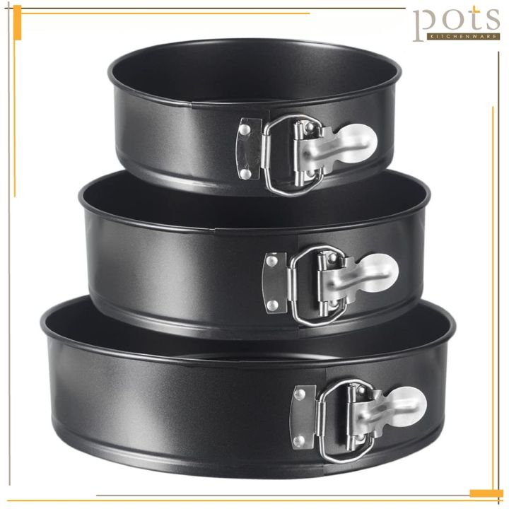 Non Stick Round Spring Form Baking Pan Loose Base Removable Bottom