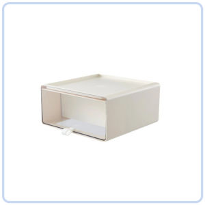 【DAILY ESSENTIAL】 Stackable Figure Display Drawer - Beige / White