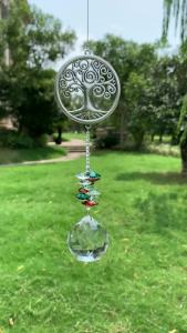 Crystal Garden Suncatcher Hanging Crystals Ornament for Window Rainbow Maker Prisms Home Decor Gift Boxed Sun Catcher Gift Idea for Mom Friends GrandmaTree of Life