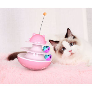 ICE Stock Selangor Pet Cat Tumbler 2 layer Track Ball Interactive Teaser Toys with Mint Ball & LED Lightning ball FREE Teaser Ball