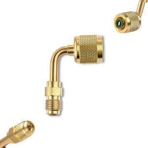 A2L R-32 R-454B Adapter 1/4" LH Female to 1/4" RH Male Adapter 45 ° x 1