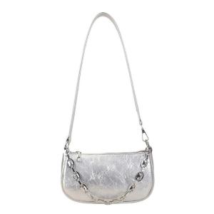 Trendy Adjustable Crossbody Bag Lightweight PU Shoulder Purse With Metal Chain Detail Spacious Organizers Casual Outfit Essential