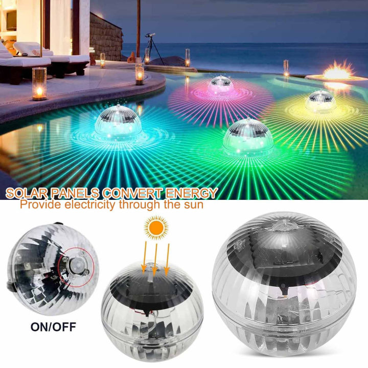 ERANPO Solar Floating Water Ball Lamp LED Disco Light Pool Light