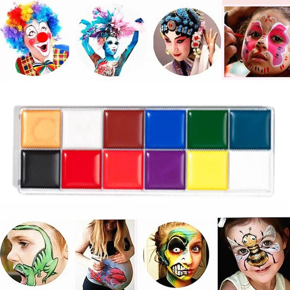 Xmas Party Halloween Cosplay Face Painting Makeup Body Paint Pigment Oil  Painting 12 Colors Make Up Tools | Lazada PH