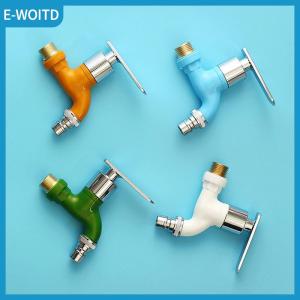 【E-WOITD】 4 Colors Faucet 1 2  Male Wall Mounted Washing Machine Faucet Plastic Water Hose Quick Connector Garden Balcony Faucet