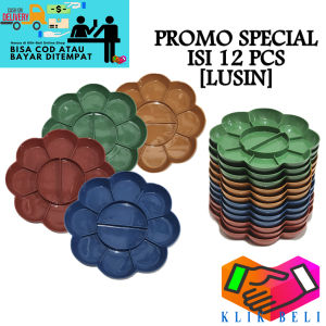 Klik-Beli [LUSIN] Piring Tempat Cat Air Palette Motif Bunga Sakura Palet Lukis Murah - PROMO SPECIAL ISI 12 PCS