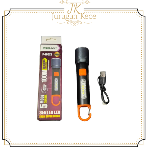 JUKE Senter LED 100 Watt 5 Mode Cahaya Senter Probest P-100ZS Zoom Super Turbo Multifungsi