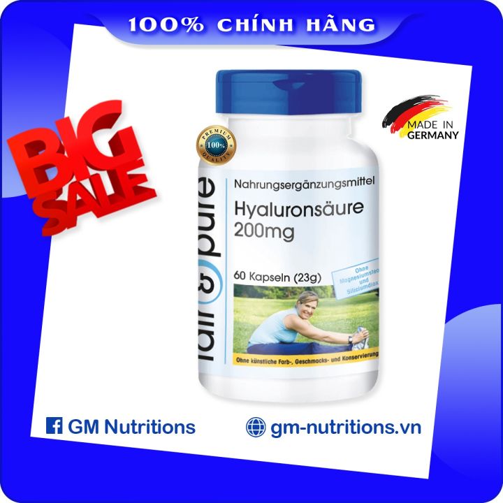 Viên uống dưỡng ẩm da Hyaluronsäure 200mg Fair&Pure Đức | Lazada.vn