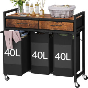 120L Mobile Laundry Basket Dirty Clothes Classification Basket Storage Rack Dirty Clothes Basket Rack