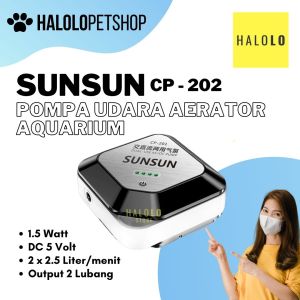 Aerator AC DC Aquarium Air Pump Pompa Udara Akuarium SUNSUN CP 202 2 Lubang